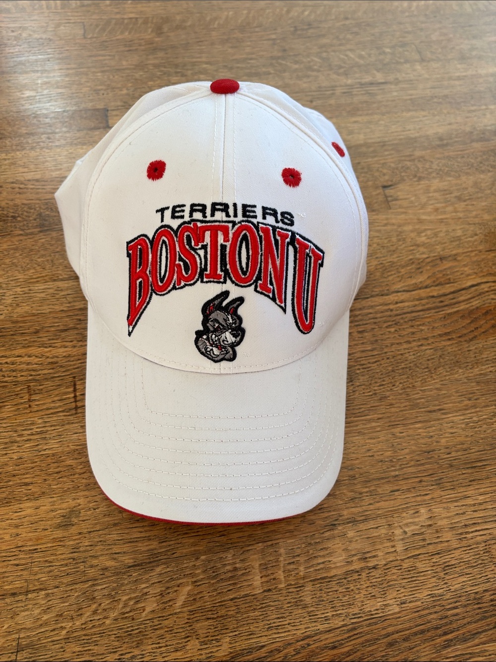 Boston University BU Terriers White & Red Baseball Cap One Size Adjustable